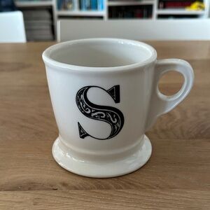 Anthropologie White Monogram 'S' Mug